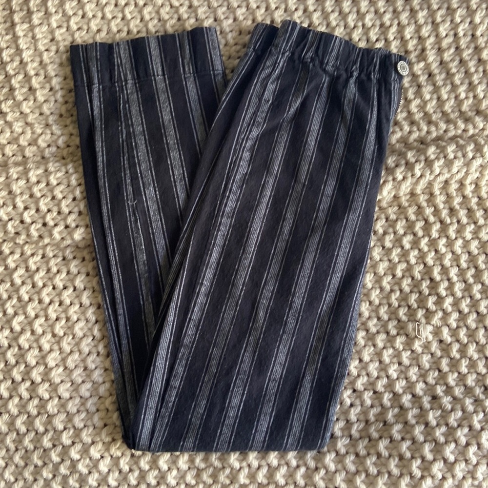 Striped wide legged pants.